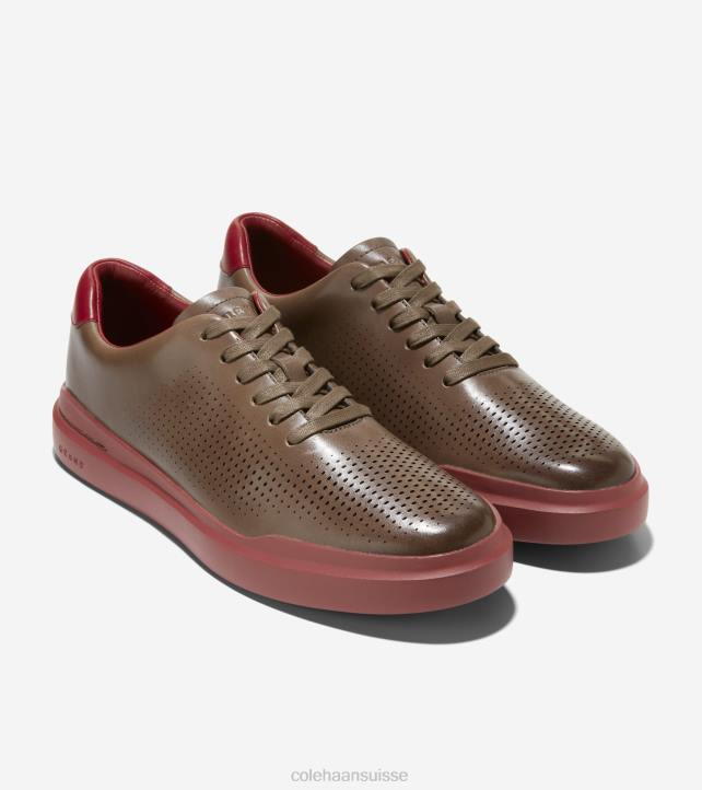 Cole Haan grandpro rallye baskets découpées au laser Hommes PJ6N265 truffe-syrah chaussure