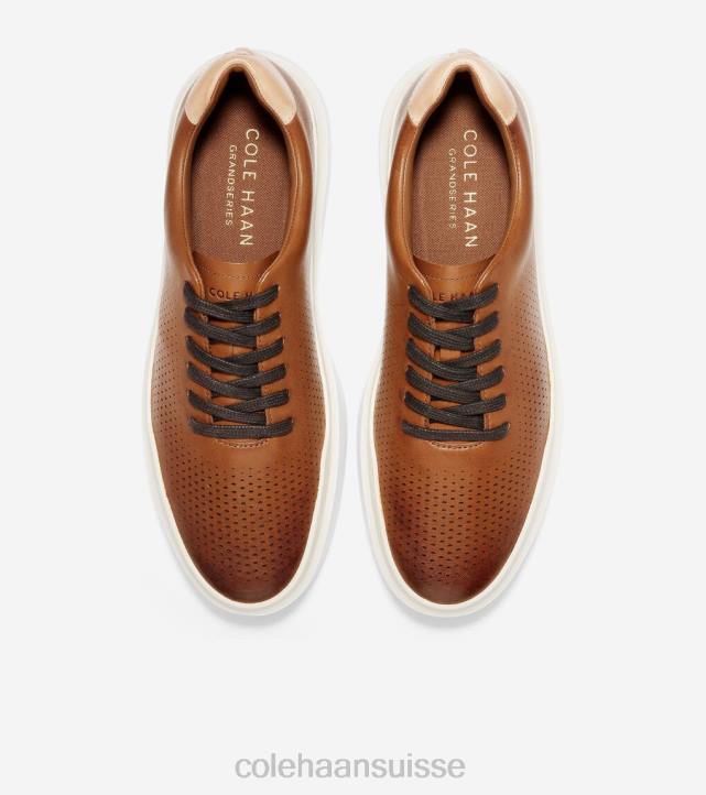 Cole Haan grandpro rallye baskets découpées au laser Hommes PJ6N266 tan-ivoire britannique chaussure