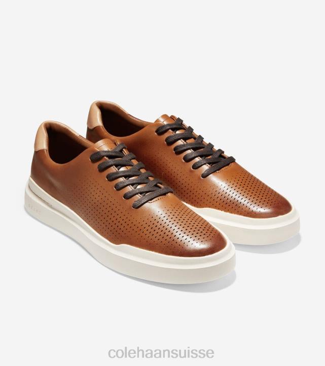 Cole Haan grandpro rallye baskets découpées au laser Hommes PJ6N266 tan-ivoire britannique chaussure