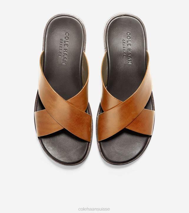Cole Haan sandale entrecroisée goldwyn 2.0 Hommes PJ6N340 bronzage britannique lisse chaussure
