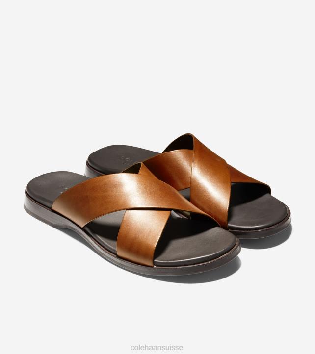 Cole Haan sandale entrecroisée goldwyn 2.0 Hommes PJ6N340 bronzage britannique lisse chaussure