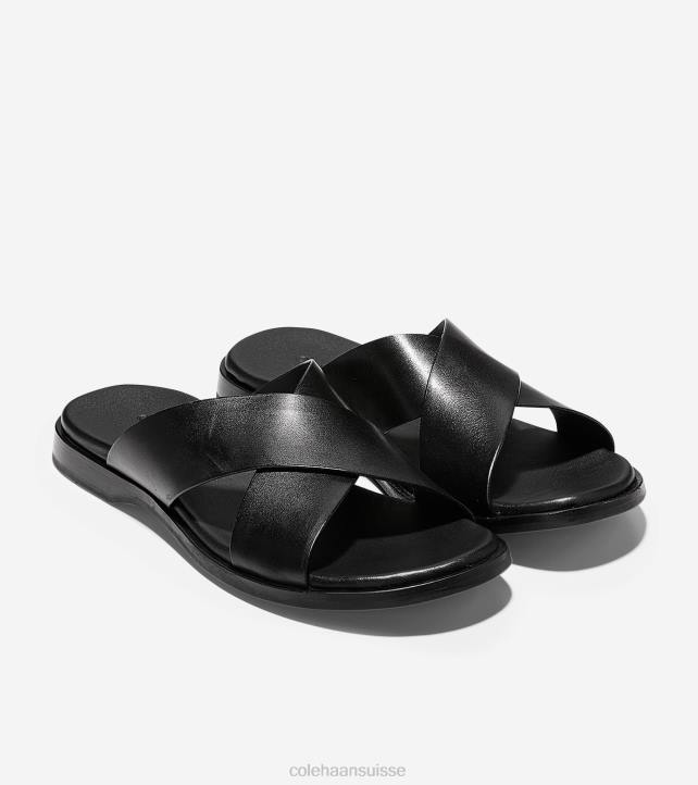 Cole Haan sandale entrecroisée goldwyn 2.0 Hommes PJ6N341 noir lisse chaussure