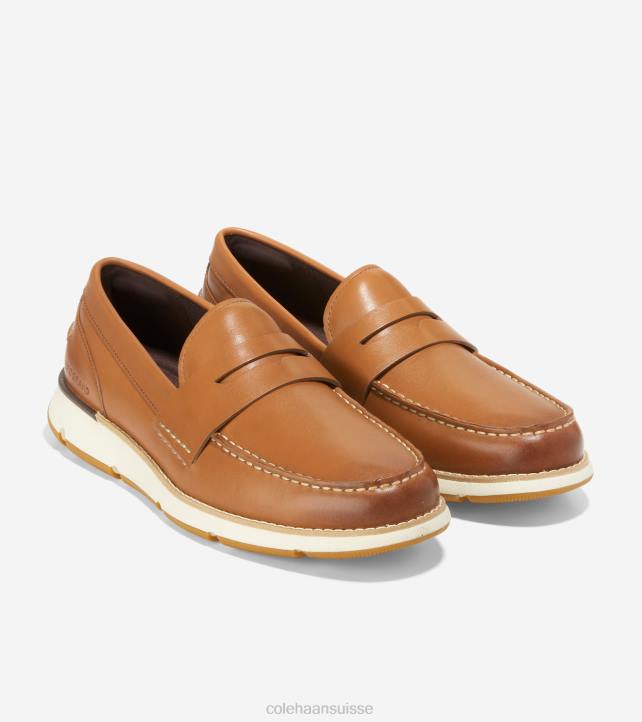 Cole Haan 4.zérogrand mocassin Hommes PJ6N454 tan-ivoire britannique chaussure