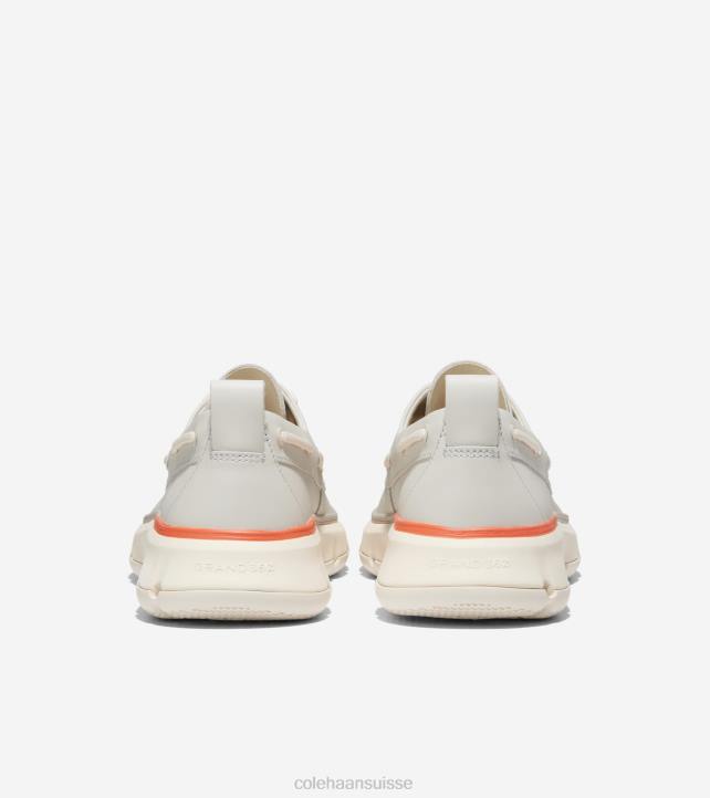 Cole Haan chaussure de bateau de régate 4.zerogrand Hommes PJ6N254 bouleau argenté-ivoire-orange écarlate chaussure