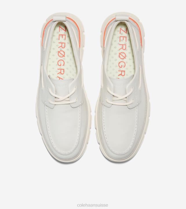 Cole Haan chaussure de bateau de régate 4.zerogrand Hommes PJ6N254 bouleau argenté-ivoire-orange écarlate chaussure