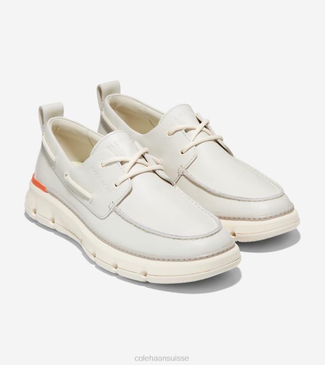 Cole Haan chaussure de bateau de régate 4.zerogrand Hommes PJ6N254 bouleau argenté-ivoire-orange écarlate chaussure