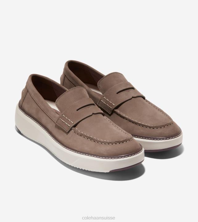 Cole Haan grandpro topspin penny mocassins Hommes PJ6N291 truffe-bouleau argenté stitchlite chaussure