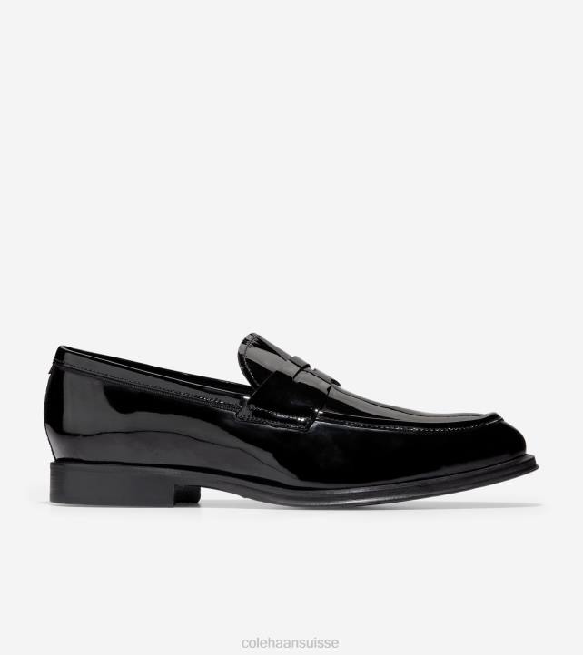 Cole Haan mocassins classiques modernes Hommes PJ6N448 vernis noir chaussure
