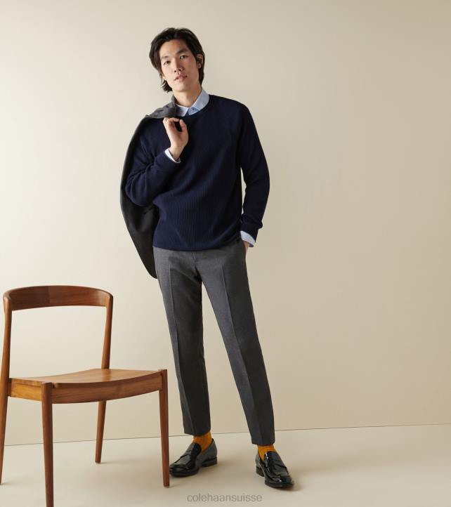 Cole Haan mocassins classiques modernes Hommes PJ6N448 vernis noir chaussure