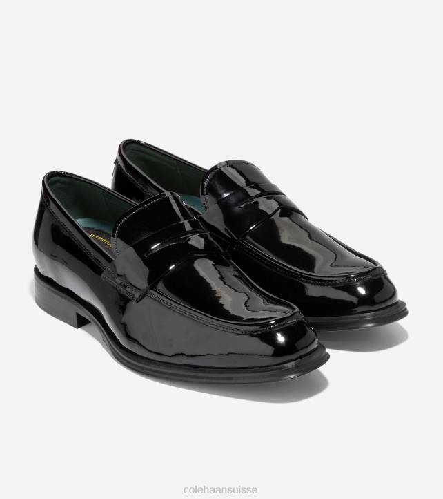 Cole Haan mocassins classiques modernes Hommes PJ6N448 vernis noir chaussure