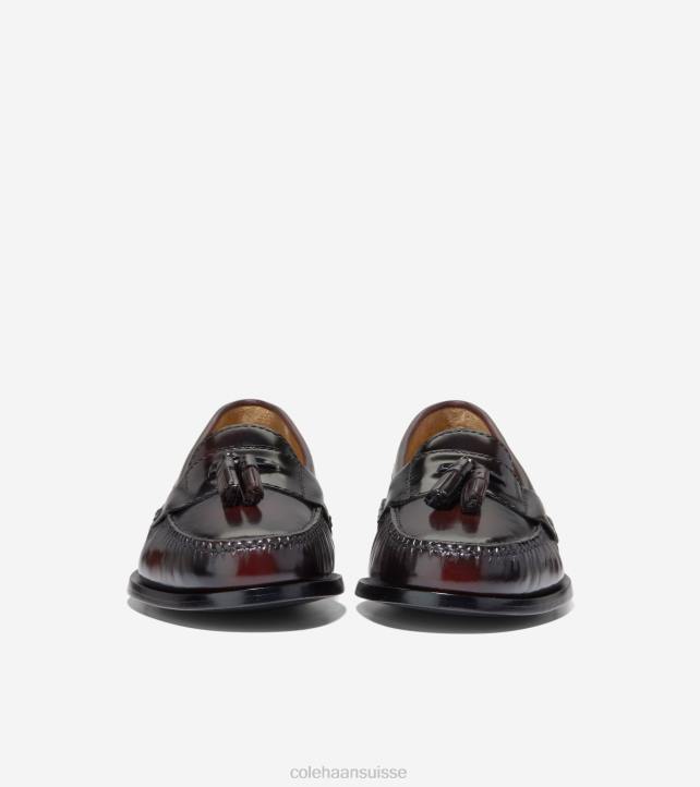 Cole Haan mocassins à pampilles Hommes PJ6N477 Bourgogne chaussure