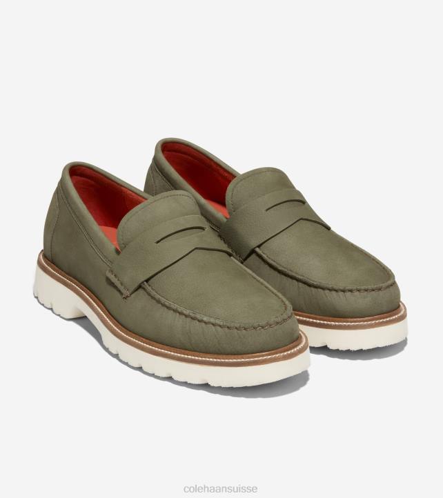 Cole Haan mocassins penny classiques américains Hommes PJ6N374 aigrette feuille de thé chaussure