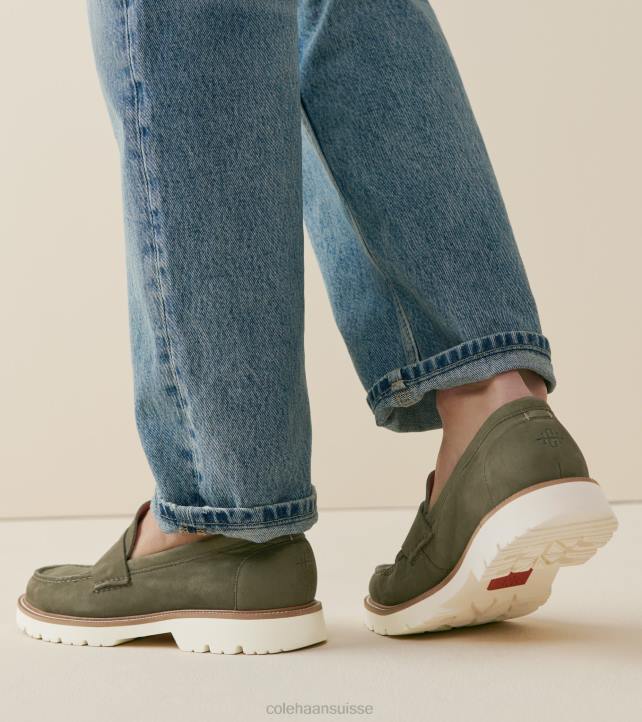 Cole Haan mocassins penny classiques américains Hommes PJ6N374 aigrette feuille de thé chaussure