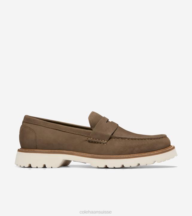 Cole Haan mocassins penny classiques américains Hommes PJ6N377 nubuck-aigrette truffe chaussure