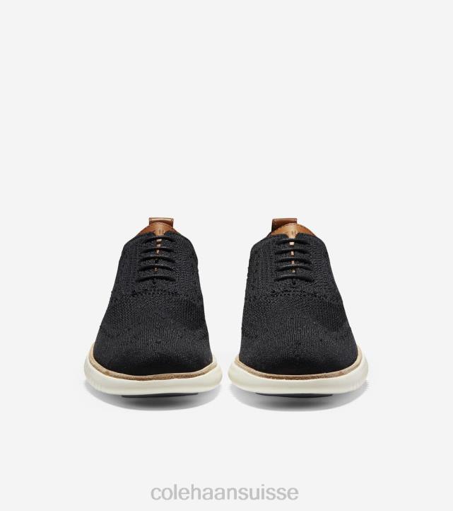 Cole Haan 2.zerogrand bout d'aile oxford Hommes PJ6N275 noir stitchlite-ivoire chaussure