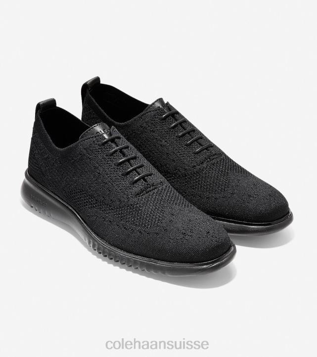 Cole Haan 2.zerogrand bout d'aile oxford Hommes PJ6N276 point de suture noir chaussure