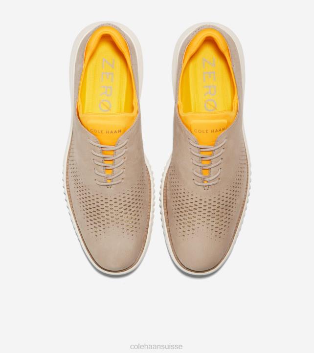 Cole Haan 2.zerogrand laser bout d'aile oxford Hommes PJ6N269 dune-or fusion-ivoire chaussure