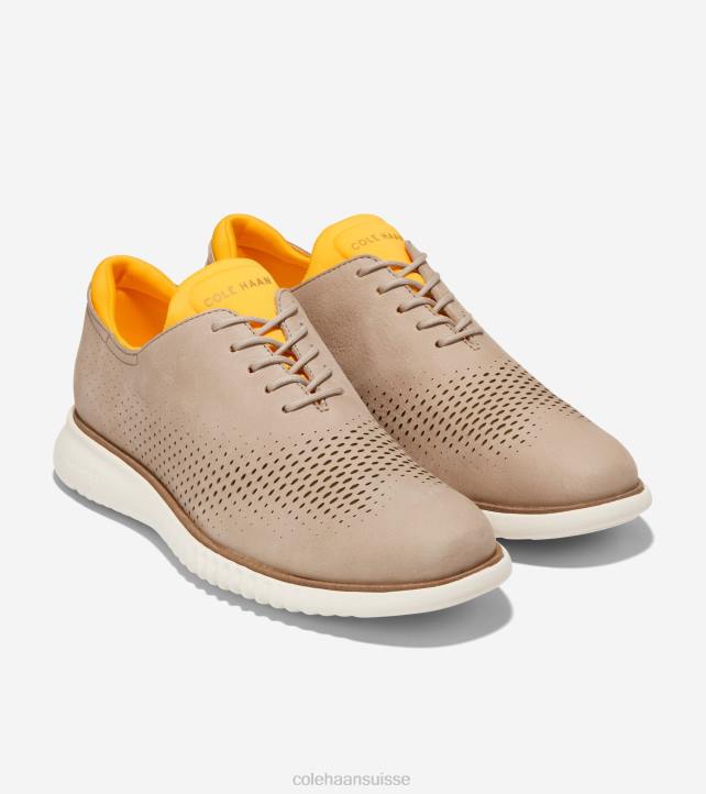 Cole Haan 2.zerogrand laser bout d'aile oxford Hommes PJ6N269 dune-or fusion-ivoire chaussure