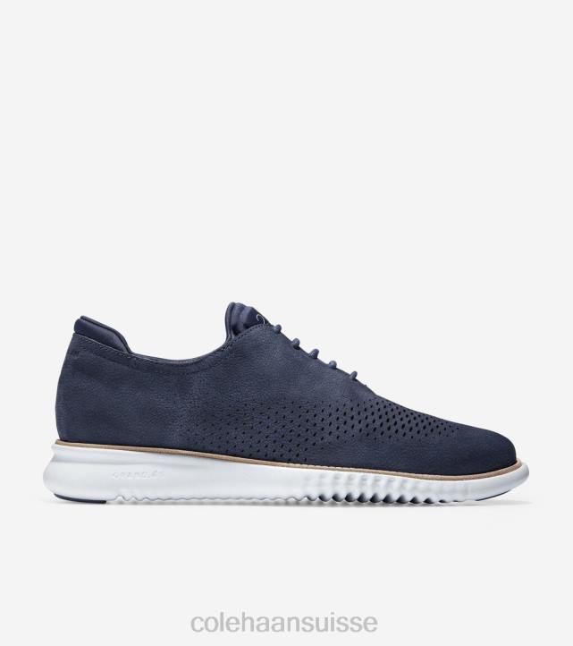 Cole Haan 2.zerogrand laser bout d'aile oxford Hommes PJ6N271 nubuck bleu marine chaussure