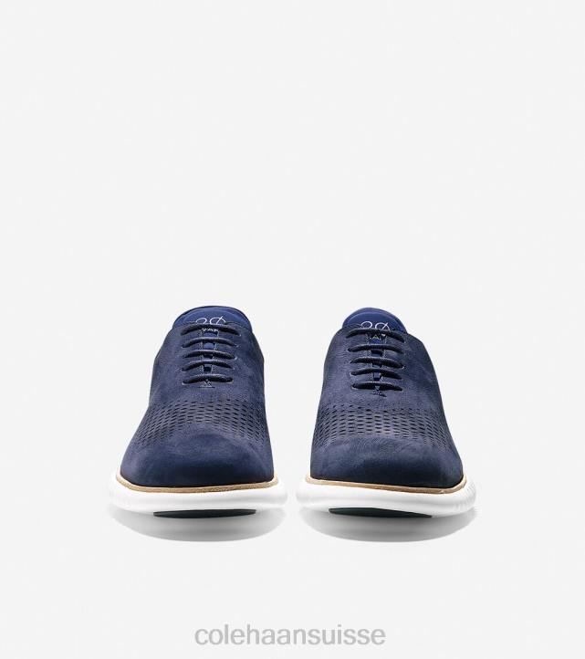 Cole Haan 2.zerogrand laser bout d'aile oxford Hommes PJ6N271 nubuck bleu marine chaussure