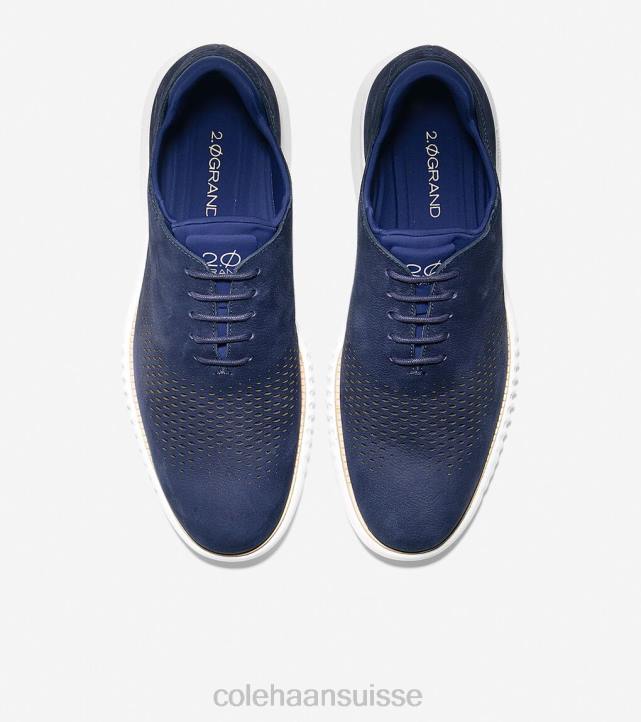 Cole Haan 2.zerogrand laser bout d'aile oxford Hommes PJ6N271 nubuck bleu marine chaussure