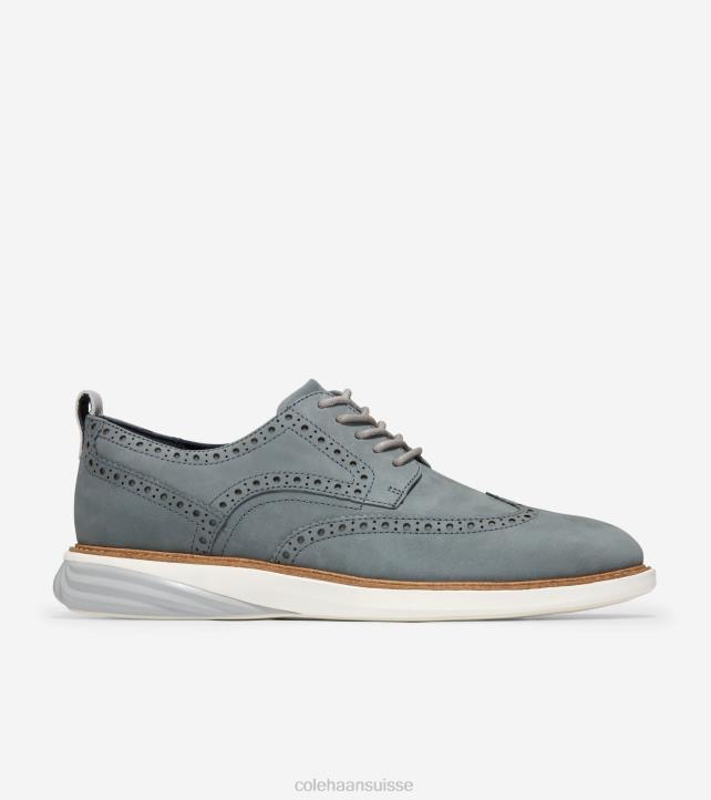 Cole Haan grande évolution oxford à ailes courtes Hommes PJ6N457 temps orageux-ivoire chaussure