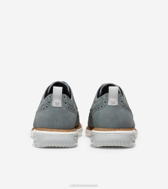 Cole Haan grande évolution oxford à ailes courtes Hommes PJ6N457 temps orageux-ivoire chaussure