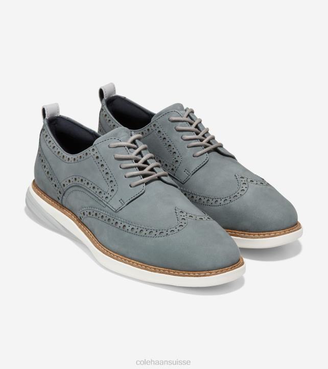 Cole Haan grande évolution oxford à ailes courtes Hommes PJ6N457 temps orageux-ivoire chaussure