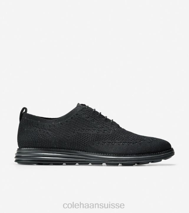 Cole Haan originalgrand oxford à bout d'aile Hommes PJ6N393 point de suture noir chaussure