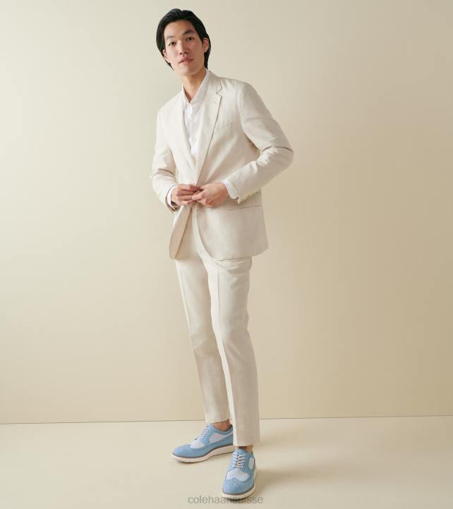 Cole Haan originalgrand remasterisé longwing oxford Hommes PJ6N288 seersucker bleu cloche chaussure