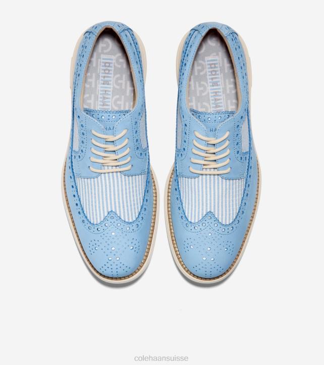 Cole Haan originalgrand remasterisé longwing oxford Hommes PJ6N288 seersucker bleu cloche chaussure