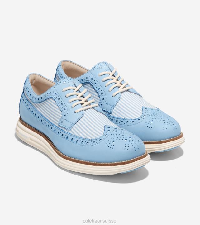 Cole Haan originalgrand remasterisé longwing oxford Hommes PJ6N288 seersucker bleu cloche chaussure