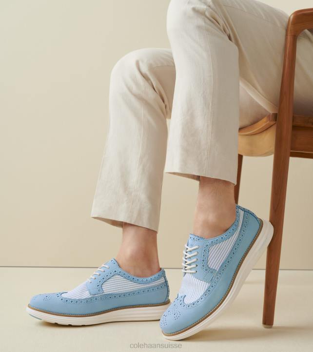 Cole Haan originalgrand remasterisé longwing oxford Hommes PJ6N288 seersucker bleu cloche chaussure