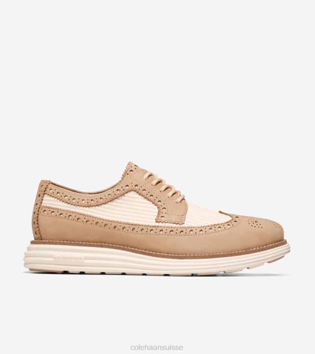 Cole Haan originalgrand remasterisé longwing oxford Hommes PJ6N323 seersucker sésame-ivoire chaussure