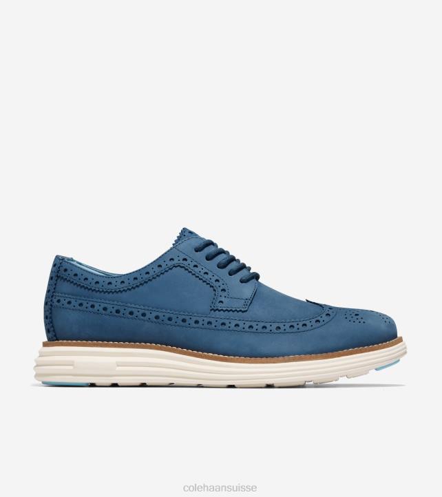 Cole Haan originalgrand remasterisé longwing oxford Hommes PJ6N324 enseigne bleu-ivoire chaussure