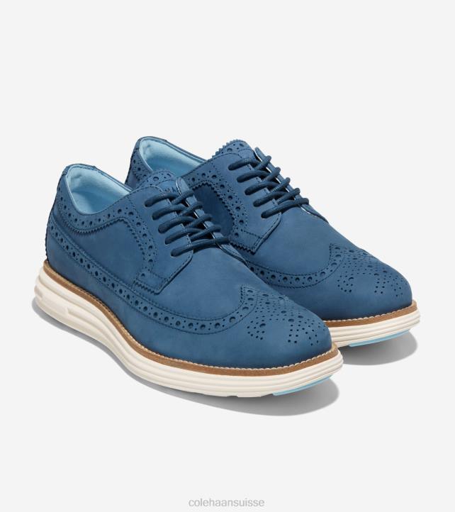 Cole Haan originalgrand remasterisé longwing oxford Hommes PJ6N324 enseigne bleu-ivoire chaussure