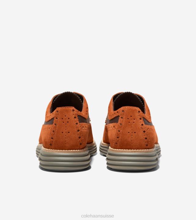 Cole Haan originalgrand remasterisé longwing oxford Hommes PJ6N325 brun rouge-chocolat noir-olive profonde chaussure