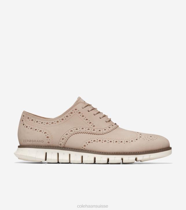 Cole Haan oxford à bout d'aile zerogrand Hommes PJ6N394 dune nubuck-truffe-ivoire chaussure