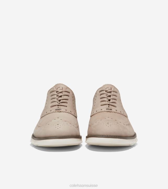 Cole Haan oxford à bout d'aile zerogrand Hommes PJ6N394 dune nubuck-truffe-ivoire chaussure