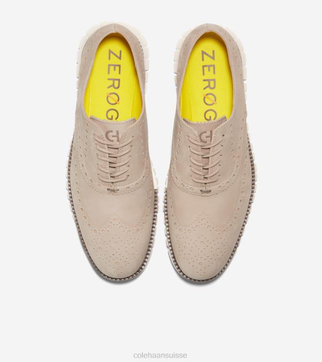 Cole Haan oxford à bout d'aile zerogrand Hommes PJ6N394 dune nubuck-truffe-ivoire chaussure