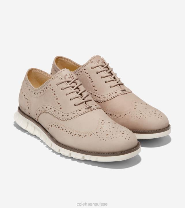 Cole Haan oxford à bout d'aile zerogrand Hommes PJ6N394 dune nubuck-truffe-ivoire chaussure