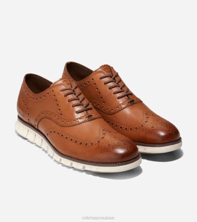 Cole Haan oxford à bout d'aile zerogrand Hommes PJ6N395 bronzage britannique chaussure