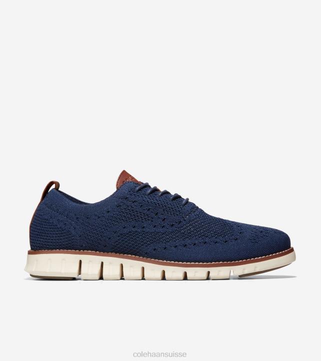 Cole Haan oxford à bout d'aile zerogrand Hommes PJ6N428 bleu marine stitchlite-ivoire chaussure