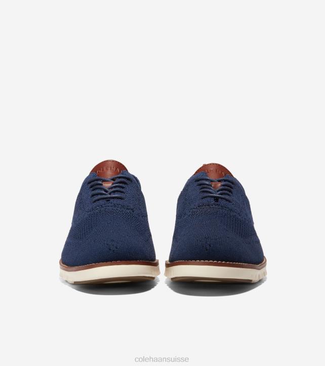 Cole Haan oxford à bout d'aile zerogrand Hommes PJ6N428 bleu marine stitchlite-ivoire chaussure