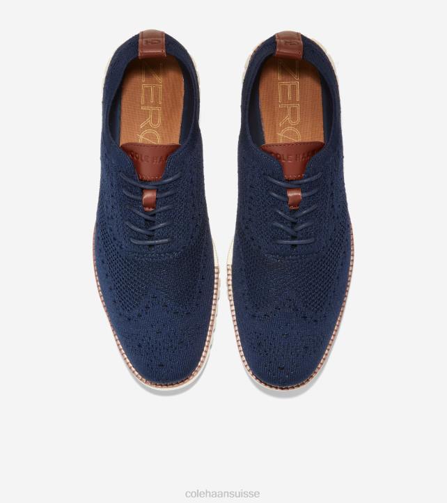 Cole Haan oxford à bout d'aile zerogrand Hommes PJ6N428 bleu marine stitchlite-ivoire chaussure