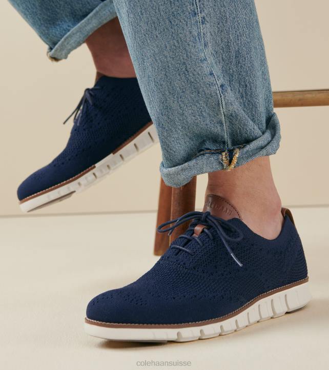 Cole Haan oxford à bout d'aile zerogrand Hommes PJ6N428 bleu marine stitchlite-ivoire chaussure