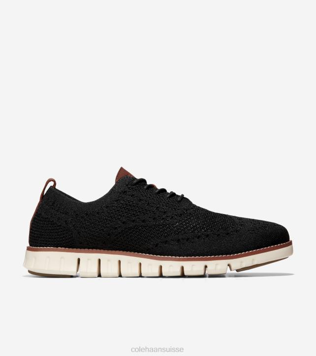 Cole Haan oxford à bout d'aile zerogrand Hommes PJ6N429 noir stitchlite-ivoire chaussure