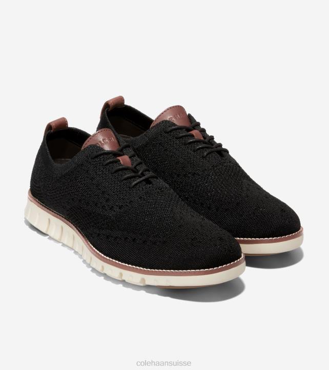 Cole Haan oxford à bout d'aile zerogrand Hommes PJ6N429 noir stitchlite-ivoire chaussure